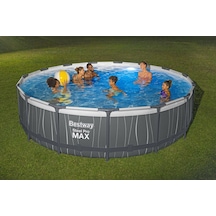Bestway 561gd Steel Pro Max Led Işıklandırmalı Prefabrik Yer Üstü Çember Havuz Seti 4,57 M X 1,07 M