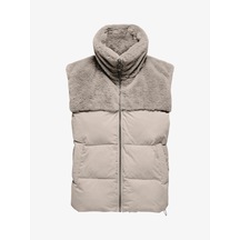 Only Onlwanja Fur Puffer Mıx Waıstcoat Cc Otw Kadın Gri Yelek - 15322053