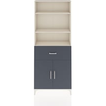 Arges Dolap 4 Raflı Tek Çekmeceli 2 Kapaklı 88x30x221 Aytaşı-antrasit Aytası
