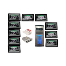 11 Daire Nts 2015-s 7'' Görüntülü Diafon Siyah-8003 Tuş Takımlı Şifreli Zil Panelli Set