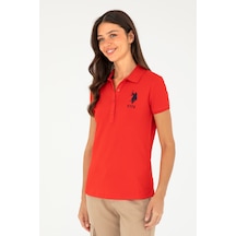 U.S. Polo Assn. Kadın Kırmızı Basic Polo Yaka Tişört 50280063-VR030