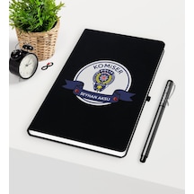 Kişiye Özel Komiser Temalı Siyah Defter Kalem Seti - 1 Siyah