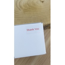 Thank You Kırmızı Yazılı Yapışkanlı Etiket 20x15mm 200 Adet