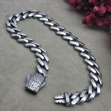 925 Ayar Gümüş Özel Kutu Kilitli Gurmet Model Erkek Bileklik 8.5 Mm
