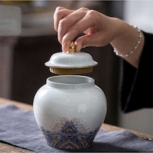 Pazly Seramik Emaye Çay Caddy, Büyük Çay Paketleme Kutusu, Mühürlü Şeker Kavanozu, Porselen Gıda Kabı, Model H Diğer