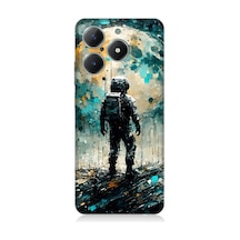 Realme C61 Uyumlu Ayda Astronot  Desenli Silikon Kılıf