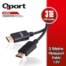 Qport Q-Dp03 Display Port 1.2V 3 Metre Kablo