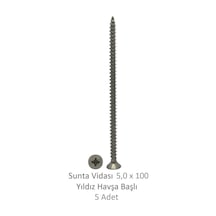 Sunta Vidası, 5,0 X 100 Mm, 5 Adet, Yhb Vida 5 x 100