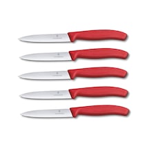 Victorinox 5 Parçalı Sebze Bıçağı Seti Swiss Classic Kırmızı 10 Cm Tırtıksız Domates Bıçağı Diğer