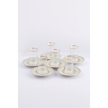 2 Adet Sandro Moreno 1453 İstiridye 2 Optik 12 Parça Çay Takımı 110 Ml Turkuaz Çok Renkli