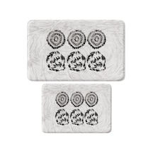 Sevimli Tasarımlı Mikrofiber 2'li Takım Banyo Paspası, Kaymaz Taban, Makinede Yıkanabilir 40x60 50x80 Diğer