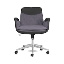Storm Ofis Sandalyesi Krom Ayaklı Ergonomik Çalışma Koltuğu Dayanıklı Kumaş Füme Diğer