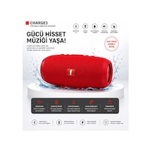 Charge3 Bluetooth Hoparlör Usb Ve Hafıza Kartı Girişli Fm Radyolu Şarjlı Taşınabilir Kablosuz Speaker Mp3 Çalar Tüm Cihazlara Uyumlu