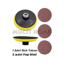 Mucit Home 1 Adet Cırtlı Disk Zımpara Tabanı Ve 3 Adet Zımpara Diski