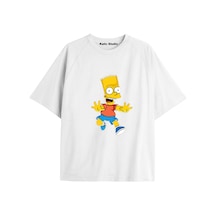 Kalic Studio Y2k Vintage Simpson Baskılı Beyaz T-shirt Kod 258 Beyaz-258