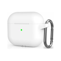 Microsonic Airpods 3 Uyumlu Askılı Mat Silikon Kılıf Beyaz