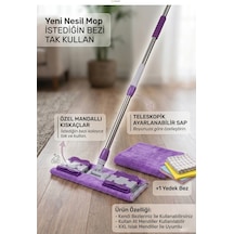 Mandallı Mop Full Temizlik Seti 2 Adet Mikrofiber Bezli Pratik Yer Temizleme Mopu