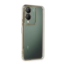 Vivo Y17s Kılıf Razer Lensli Silikon - Gold Altın