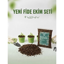 Yeni Fide Dikim Seti- 3 Adet 5.5 Cm Saksı + 2l Torf Toprak 2