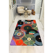 Modern Desenli Dijital Baskı Kaymaz Taban Halı H0120 Renkli