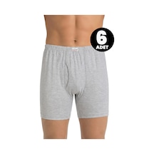 Öts Erkek 6 Lı %100 Pamuk Boxer Süprem Nefes Alan Doku 2620-6 Gri