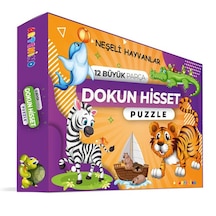 Neşeli Hayvanları 12 Büyük Parça Dokun Hisset Puzzle