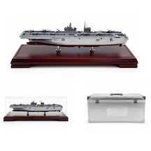Detaylı Metal Uçak Gemisi Koruma Fanuslu Ve Çantalı 46cm