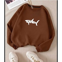 Kozia Outdoors Oyaka Baskılı Oversize Unisex Sweatshirt Oyaka-swet1 Kahverengi