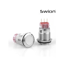Swion D65 Buton Metal Kalıcı Düz Ø19mm 3p
