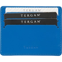 Tergan Saks Mavi Deri Unisex Kredi Kartlık 01050M5J