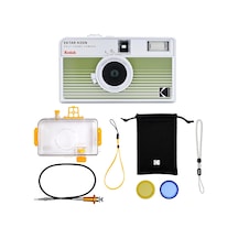 Kodak Ektar H35n Yarım Çerçeve Film Kamera Premium Kiti,35mm Yeniden Kullanılabilir,su Geçirmez Kılıf,kablo Çıkarıcı,renk Filtreleri,flaşlı,seyahat Dostu Film Ve Aaa Pil Dahil Değildir Çizgili Yeşil Çok Renkli