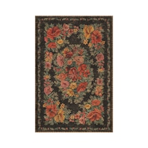 Kartela Halı Karabağ Halı Jüt Taban Dokuma Halı Antrasit - 60 X 90 Cm