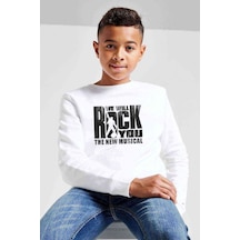 Tshirthane Queen We Will Rock You Baskılı Unisex Çocuk Beyaz Sweatshirt (528540510) Beyaz