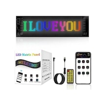 Led Matrix Panel Küçük Boy Dijital Kayar Rgb Ekran Kumandalı Mobil Uygulamalı 60x12 Cm