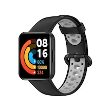 Watch 2 Spor Delikli Kordon - Siyah-gri