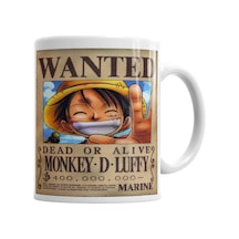 One Piece Wanted Luffy Kupa Bardak Porselen No30716 Karışık