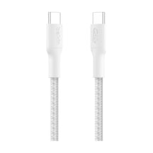 Eco Örgülü Usb-c - Usb-c Kablosu, 1 M, 240 W, Yumuşak, Esnek Hızlı Şarj Kablosu, 16, Galaxy S25, 9, Macbook, İpad Pro Ve Daha Fazlası İçin Tip-c Şarj Kablosu - Beyaz Usb 2.0
