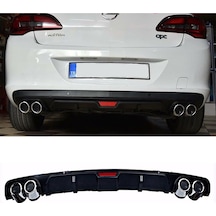 Opel Astra J Sedan Siyah Difüzör 4 Krom Egzoz Görünümlü Difizör Arka Ek Body Kit
