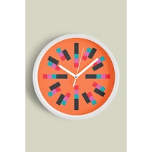 Soyut - Geometrik Temalı Modern Duvar Saati - 30cm - Önü Camlı Beyaz Kasa - Sessiz Mekanizma-jh0052 Beyaz