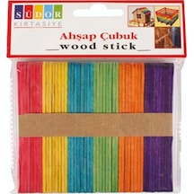 Bs69 Ahşap Çubuk Küçük Renkli Dondurma Çubuğu 50 Li