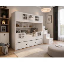Vitray Yavrulu Mdf Fonksiyonel Merdivenli Ranza Byz 2 90 x 190 CM