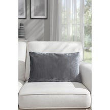 Düz Kadife Kırlent Kılıfı Gümüş V1 30x50 Gümüş