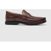 Hakiki Deri Kahverengi Erkek Günlük Ayakkabı-Kahverengi (521650630) Kahverengi