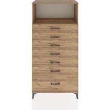 Hyperion Dolap Tek Raflı 7 Çekmeceli 88x44x182 Çam-çam Çam