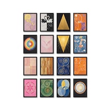 Hilma Af Klint Tabloları 16'lı Sticker Seti Laptop Defter Ajanda Etiket Çok Renkli