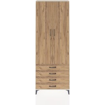 Arges Dolap 2 Raflı 4 Çekmeceli Tek Askılı 88x30x243 Aytaşı-çam Aytaşı