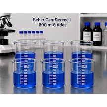 Beher Cam Dereceli 800ml 6 Adet