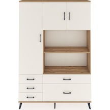 Arges Dolap 7 Raflı 5 Çekmeceli 3 Kapaklı 132x30x195 Çam-ayta... Çam