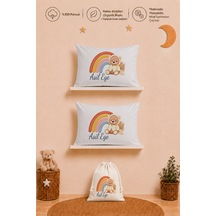 İsimli Erkek Bebek Hediye Seti 2 Adet 35x45 %100 Pamuk Yastık Kılıfı Ve Ham Bez Kıyafet Kesesi 2013y2k0x