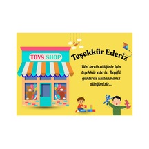 Oyuncak Mağazaları İçin Tebrik Kartı, Teşekkür Kartı, Not Kartı Ve Sipariş Kartı 100 Adet - Sarı - 173